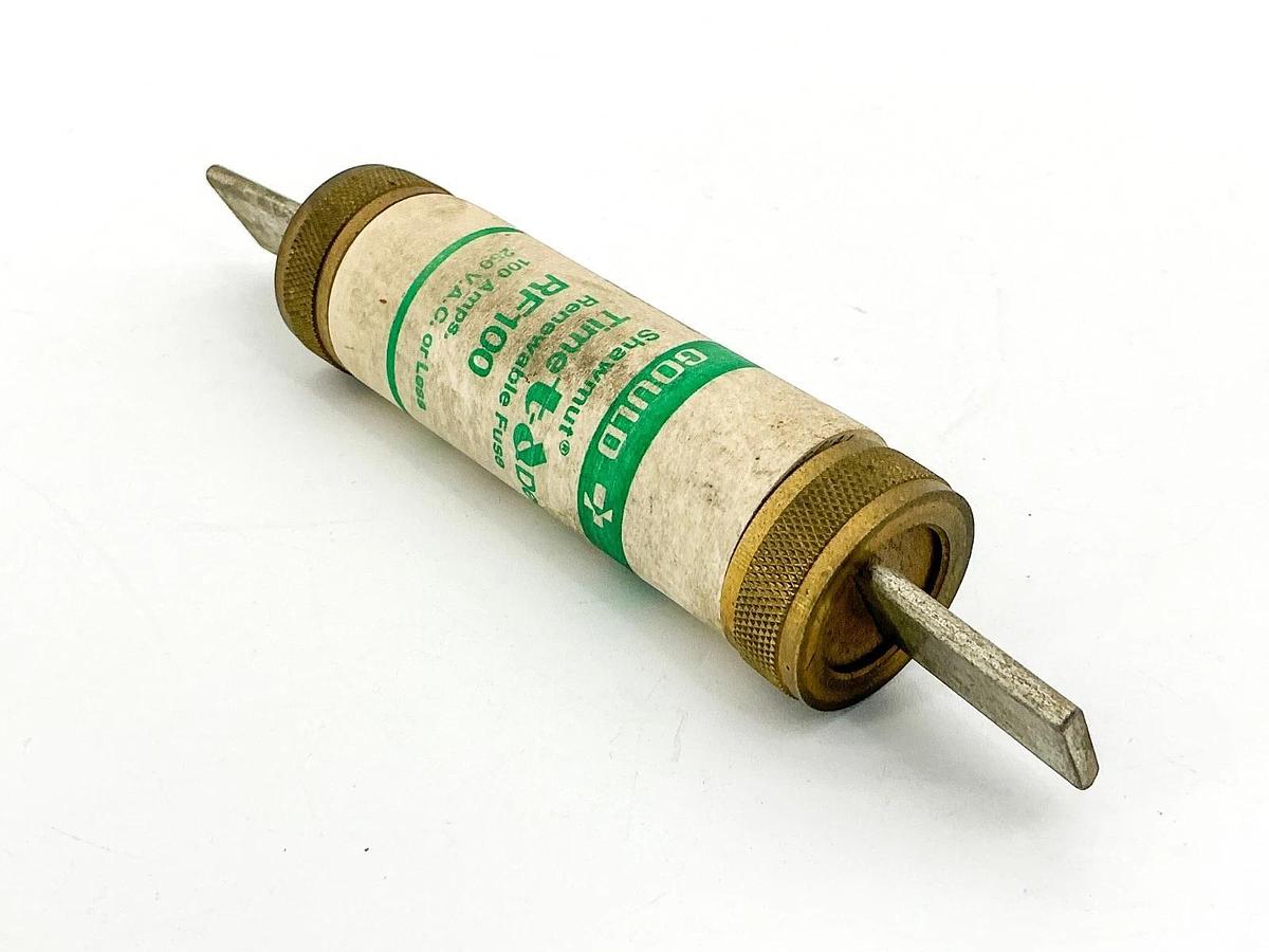 New Lot of 2 Gould Shawmut RF-100 Renewable Fuse 100A 250VAC - No Box