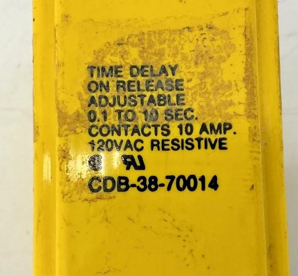 Used Lot of 2 Potter & Brumfield CDB-38-70014 Time Delay Relay 0.1-10sec 10A 120VAC