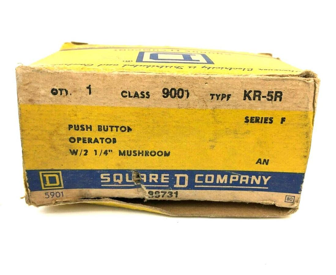 New Square D 9001KR5R Ser. F Mushroom Red Push Button Operator 2-1/4"