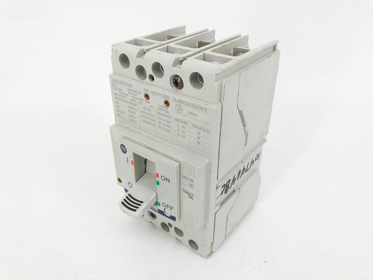 Used Allen Bradley 140G-G6C3-C80 Circuit Breaker 80A 3P 480V