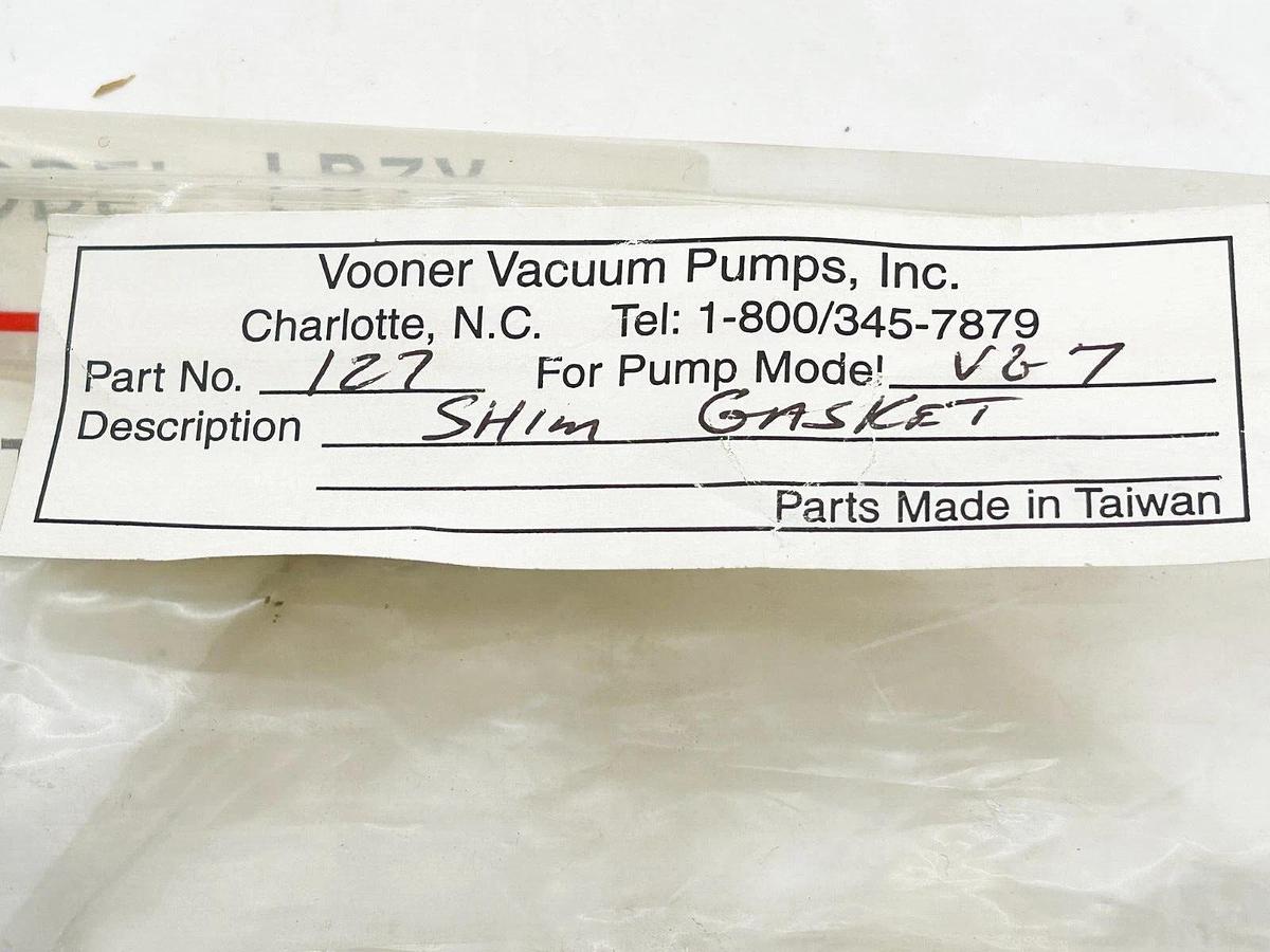 New Vooner Vacuum Pump 127 Shim and Gasket Kit for Model VG-7
