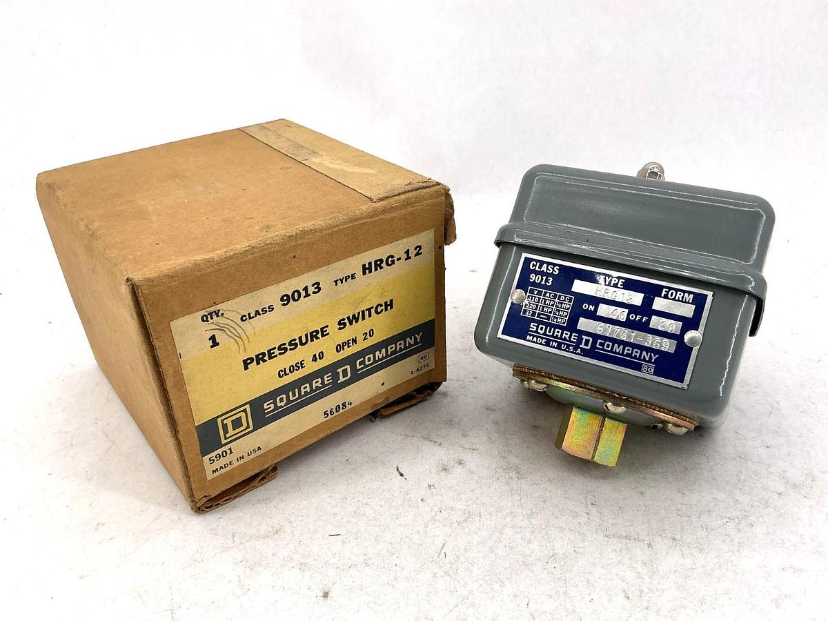 Square D 9013HRG-12 Pressure Switch Close 40 Open 20 9013HRG12 56084