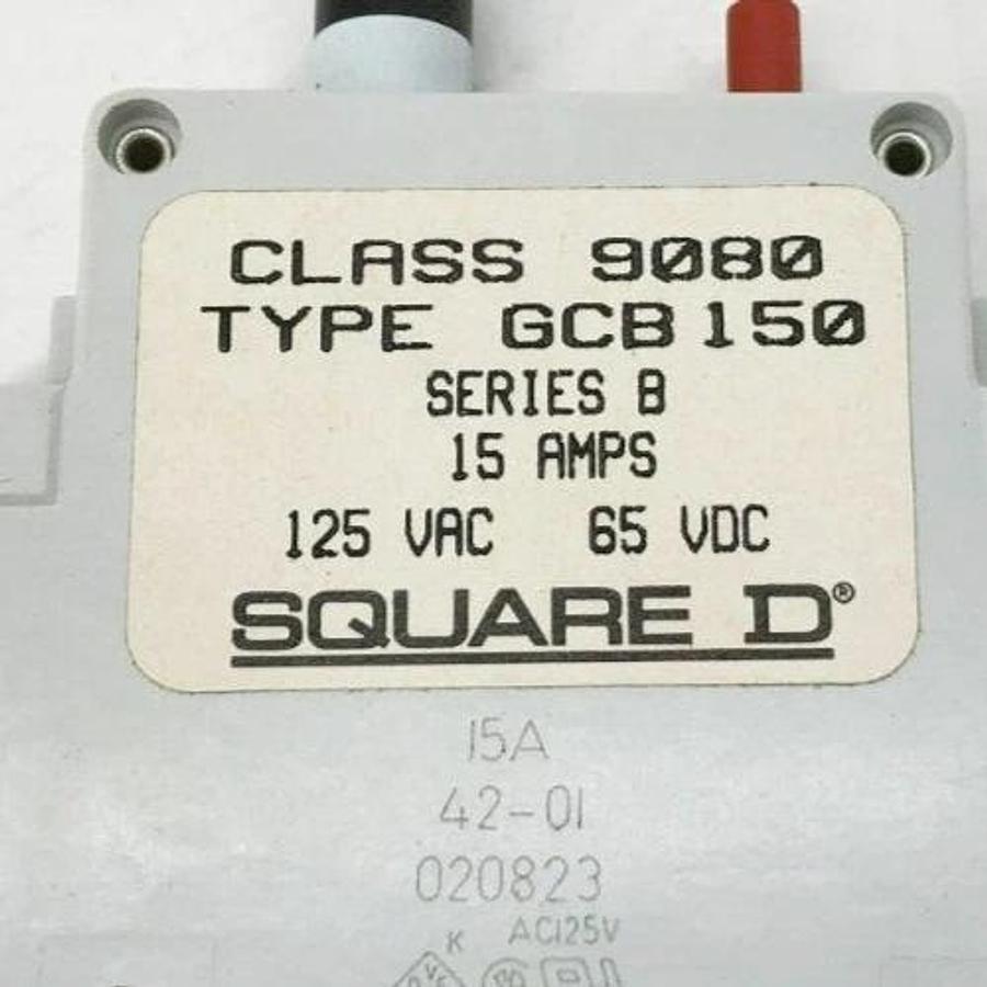 New Square D 9080 GCB-150 Circuit Breakers 15A 125VAC 65VDC Series B