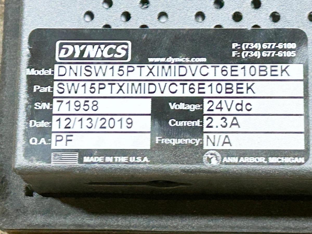 Used Dynics DNISW15PTXIMIDVCT6E10BEK Display 24V SW15PTXIMIDVCT6E10BEK 2.3A
