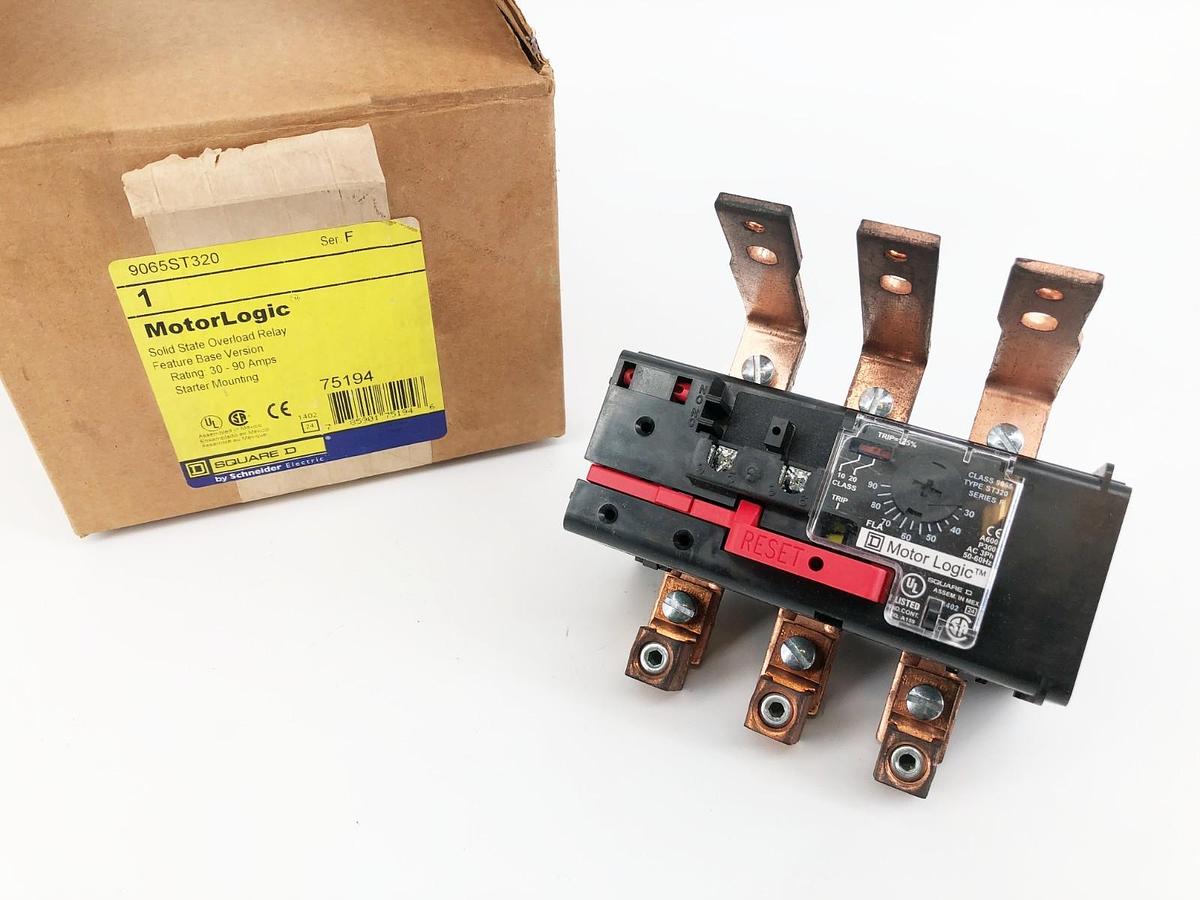New Square D 9065ST320 MotorLogic Overload Relay 30-90A Starter Mounting Ser. F