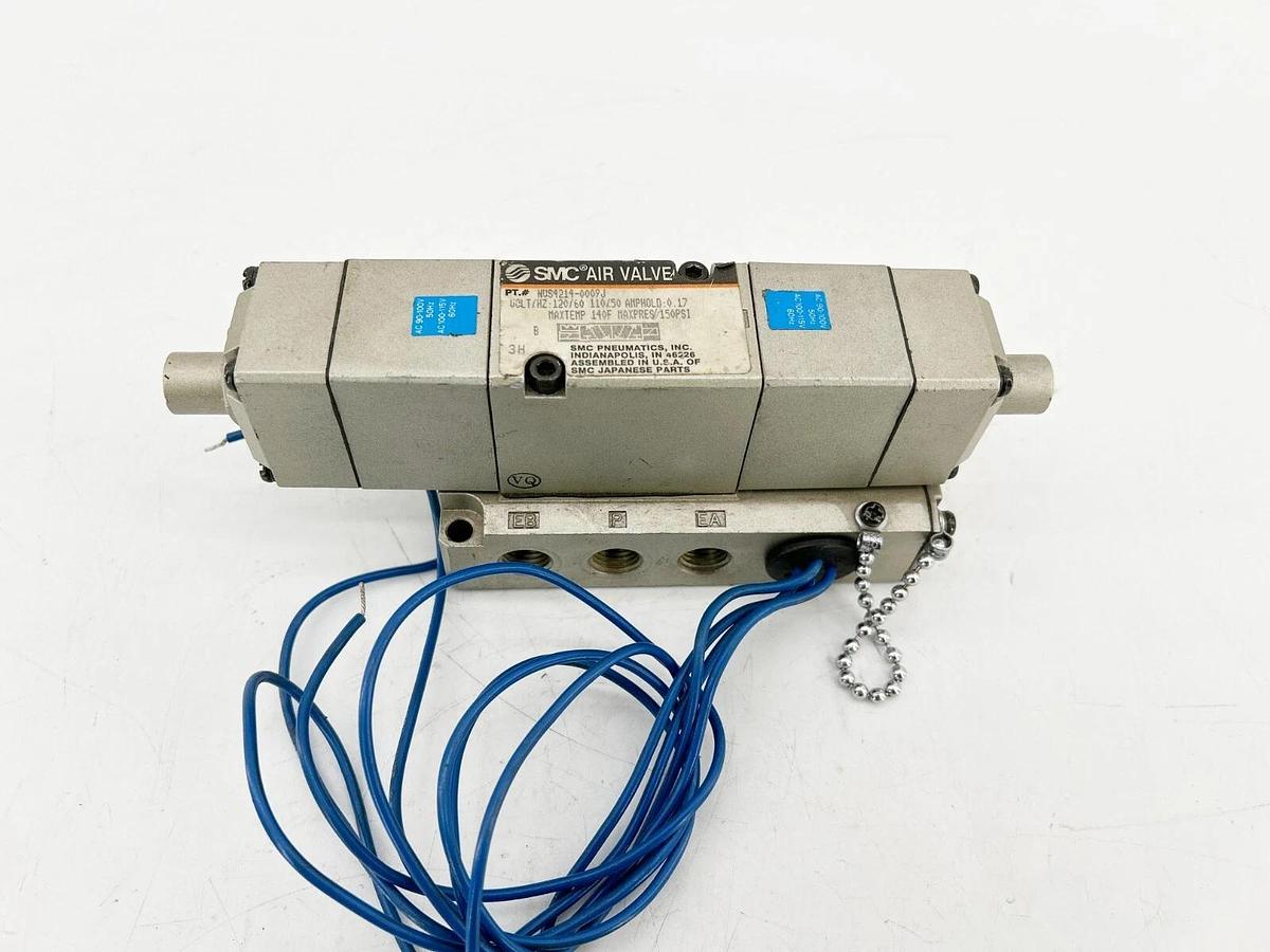 Used SMC NVS4214-0009J Solenoid Valve 100-120VAC 50/60Hz Double Solenoid Series N