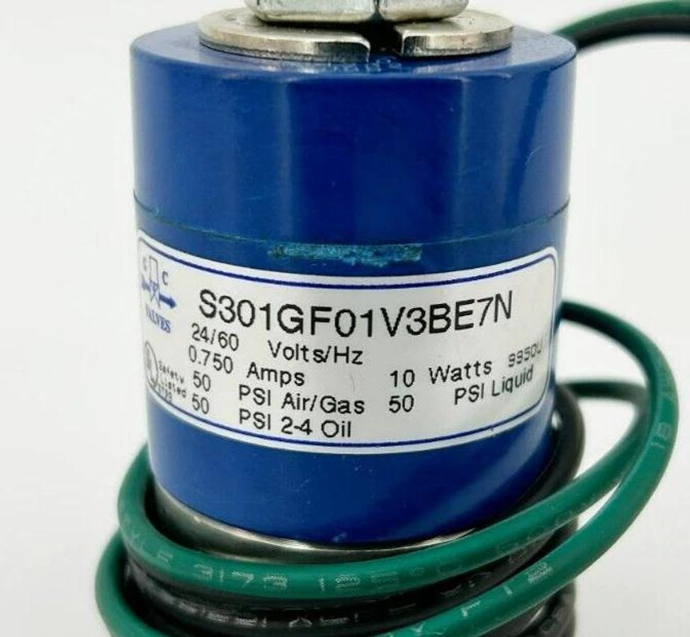 New GC Valves S301GF01V3BE7N Valve, 2-Way, N.C., 1/4" NPT, 50psi, 24V 60Hz