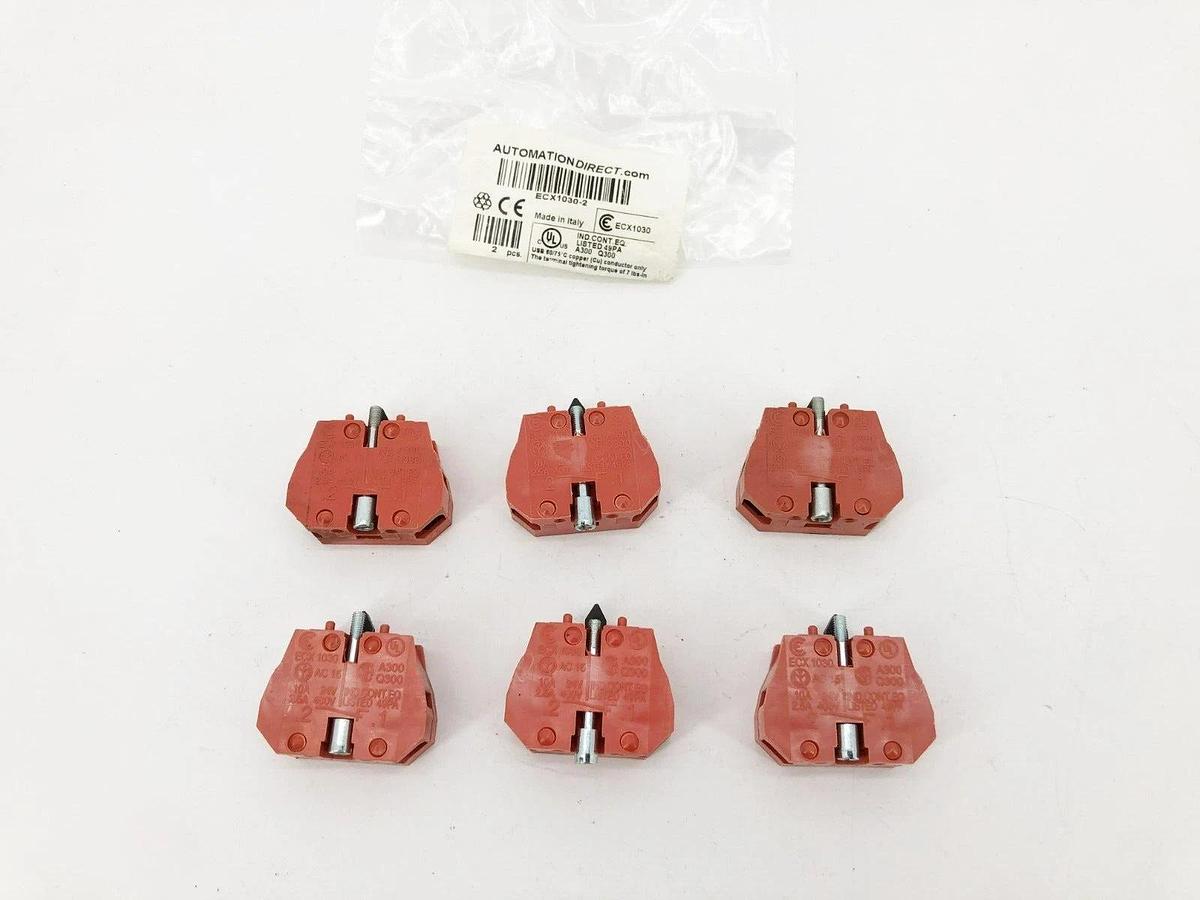 Lot of 6 New Automation Direct ECX1030-2 Contact Blocks