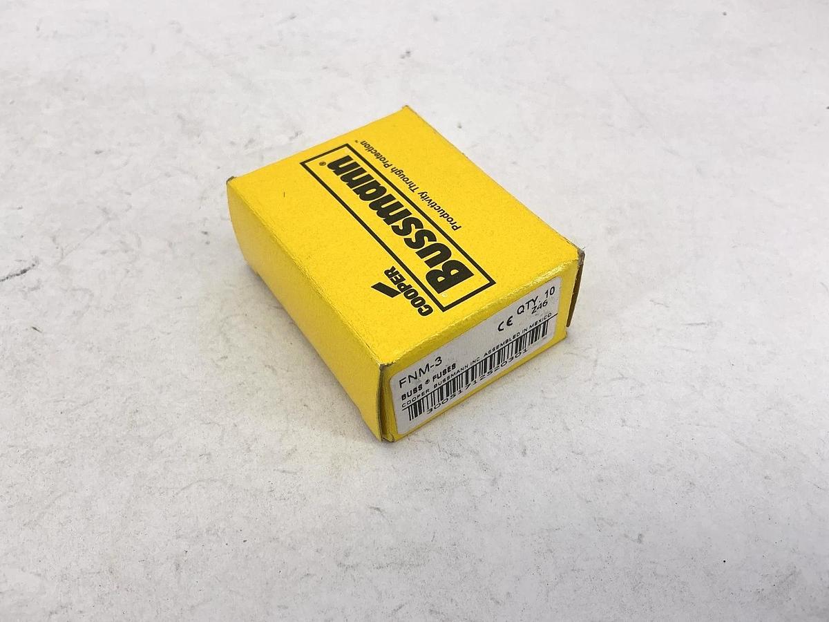 New Bussmann FNM-3 250Vac Time-Delay Fuse 3A 250V Box of 10