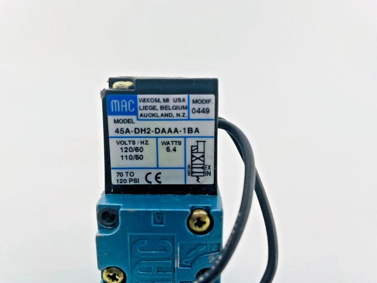 Used Mac Valves 45A-DH2-DAAA-1BA Solenoid Valve 110/120V 5.4W