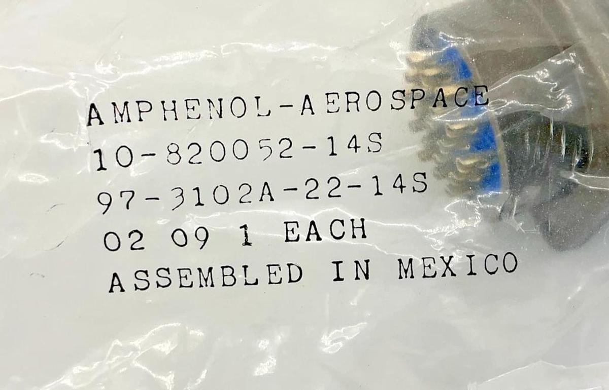 New Amphenol-Aerospace 97-3102A-22-14S Connector Receptacle Male/Female 19-Pin