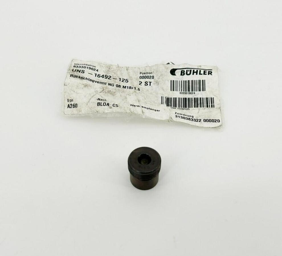 New Buhler UNS-16492-125 Check Valve 6333019624