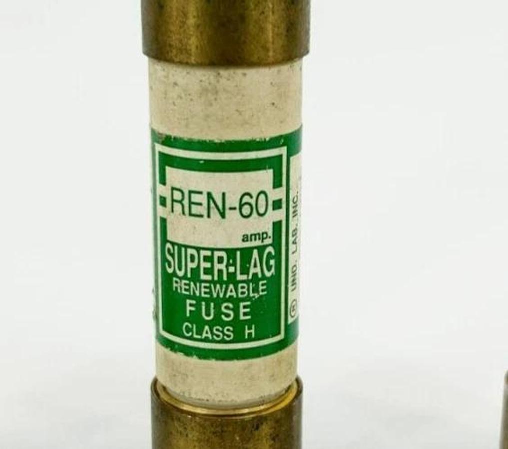 Lot of 3 New Bussmann REN-60 Super-Lag Renewable Fuses 250V, 60A