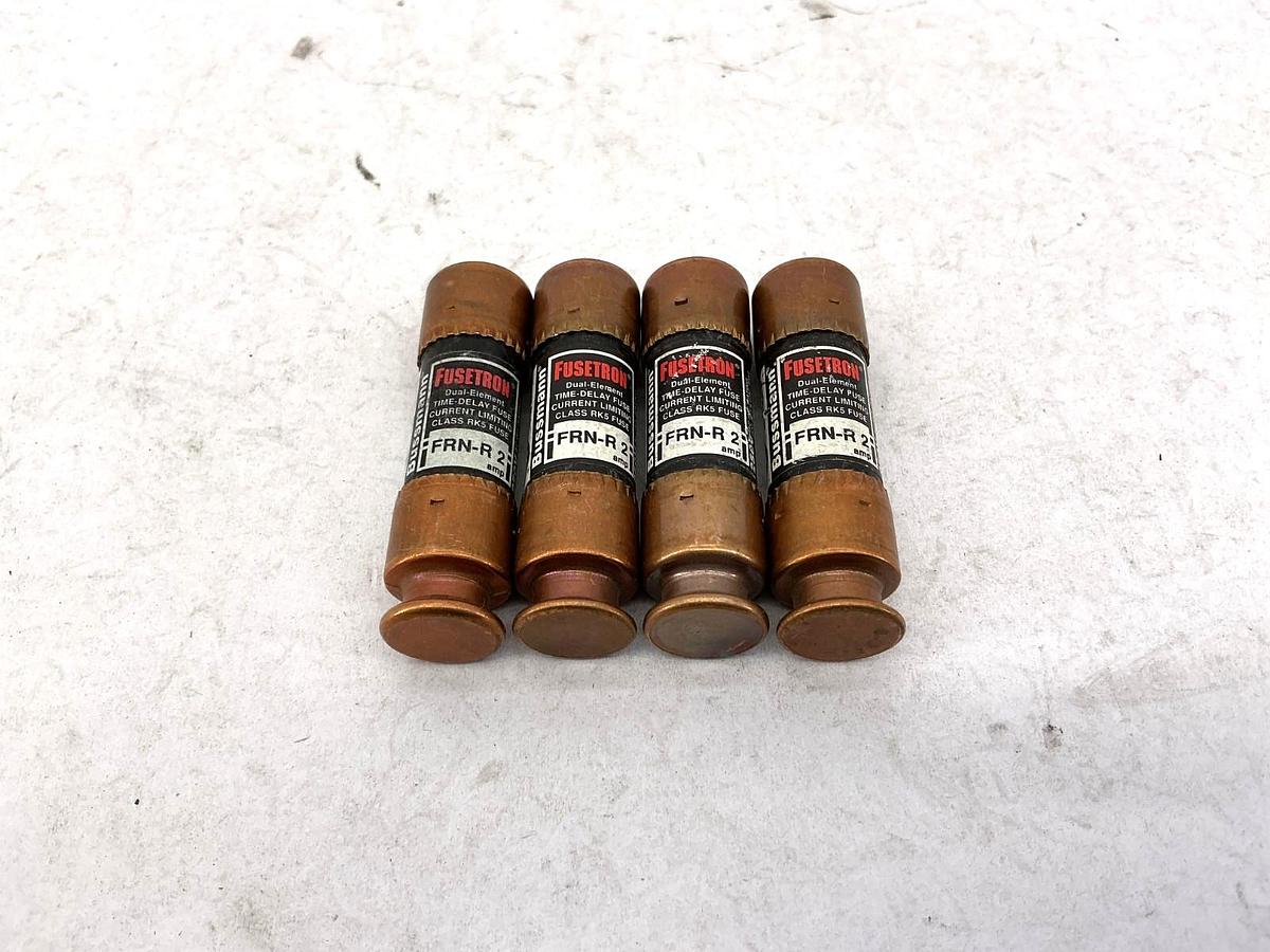 Lot of 4 New Bussmann FRN-R-2 Dual-Element Time-Delay Class RK5 Fuse 2A 250V