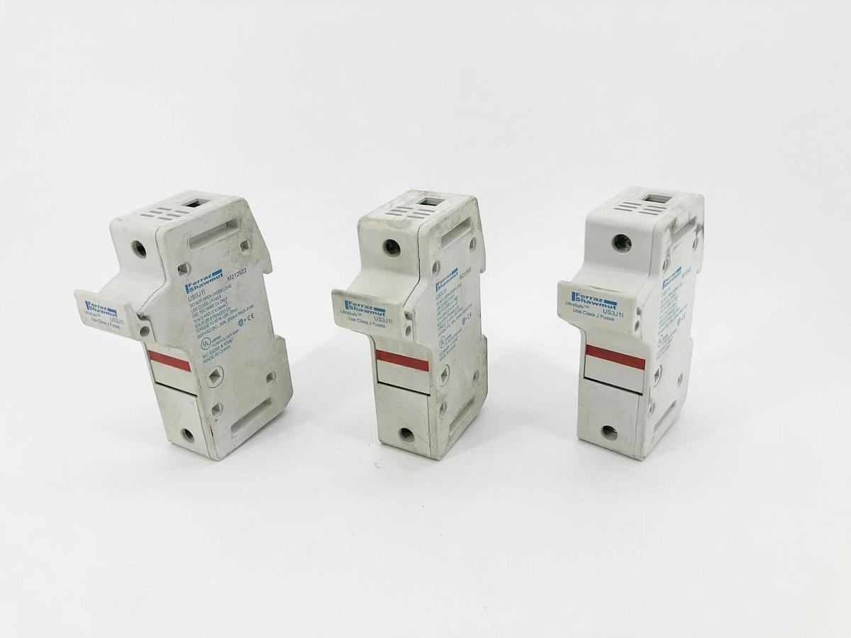 Used Lot of 3 Ferraz Shawmut US3J1I Fuse Holder W/ Indicator 30A 600V 1 Pole