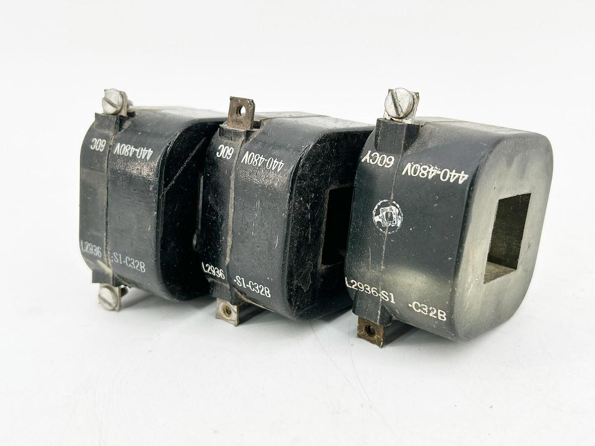 Used Lot of 3 Square D L2936-S1-C32B Magnetic Coil 440/480V 50/60Hz