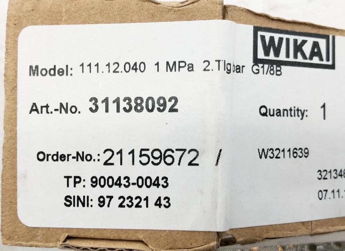 Lot of 3 New Wika 111.12.040 Gauges 10bar 90043-0043 Cl. 2.5 - No Box