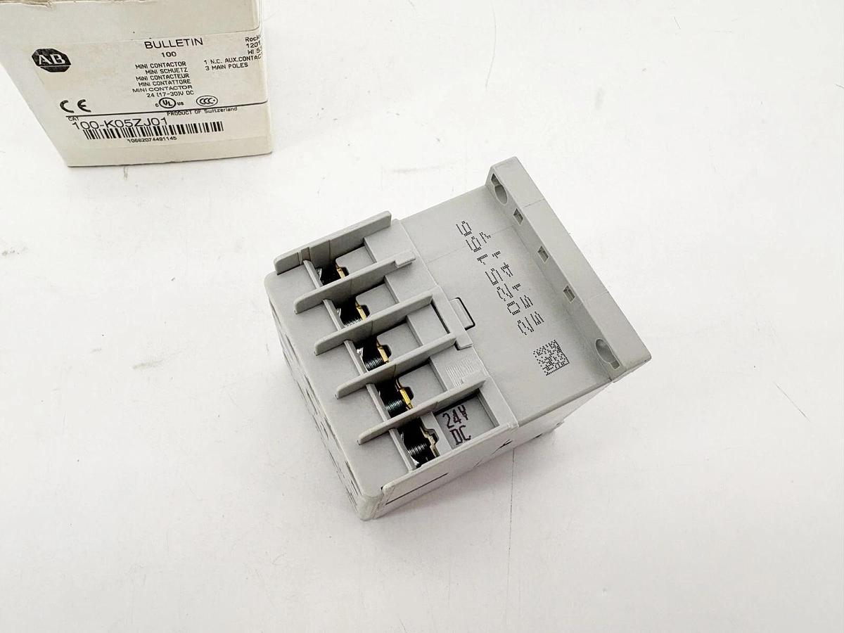 New Allen Bradley 100-K05ZJ01 Ser. A Mini Contactor 24VDC Coil 1NC 3P