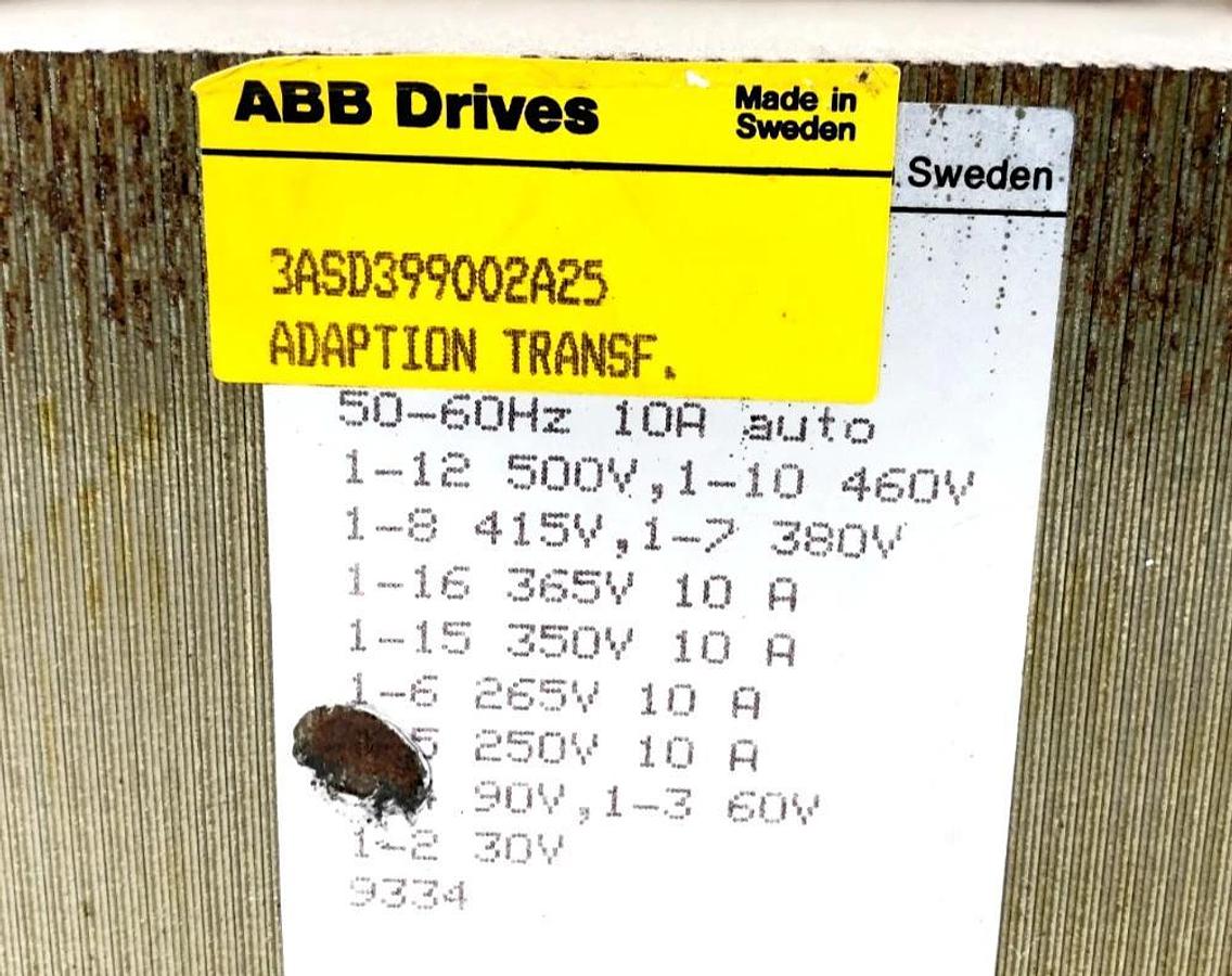 Used ABB Drives 3ASD399002A25 Transformer 500V 10A