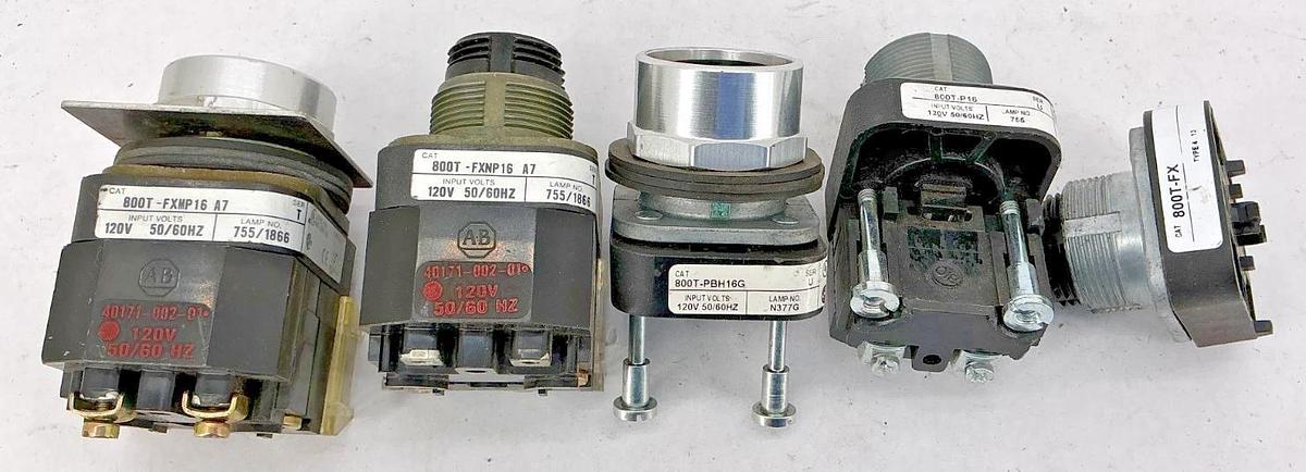Used Lot of 5 Assorted Allen Bradley 800T Illuminated Pushbuttons
