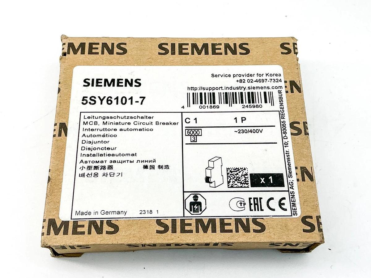 New Siemens 5SY6101-7 Mini Circuit Breaker 230/400V 1P