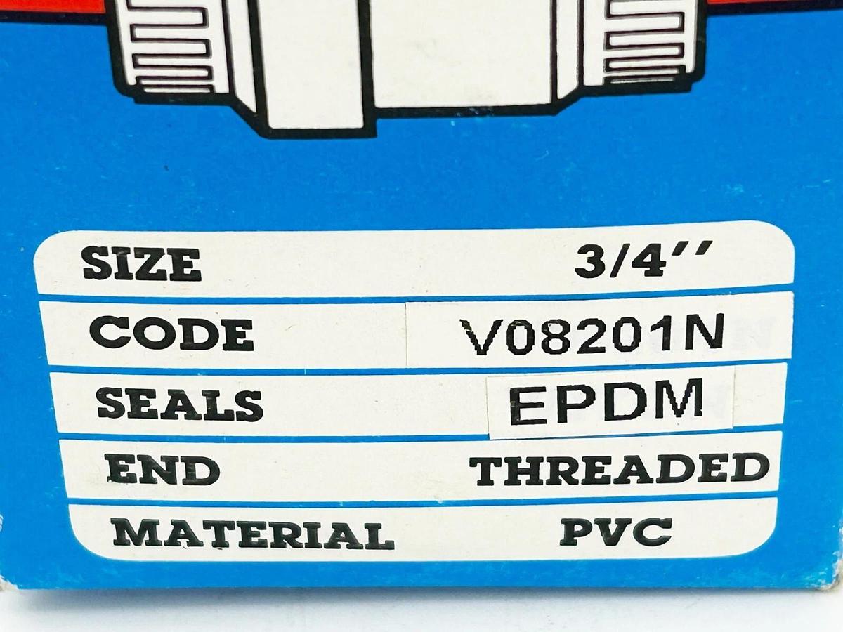 New Super C V08201N Ball Valve 3/4" EPDM Threaded PVC