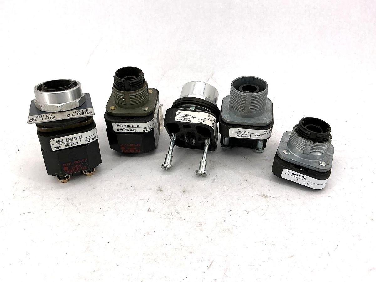 Used Lot of 5 Assorted Allen Bradley 800T Illuminated Pushbuttons