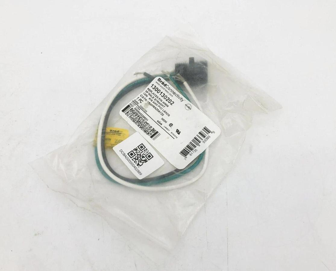 New Brad Connectivity 1300130202 Receptacle 3P Male Straight 12" #16 AWG