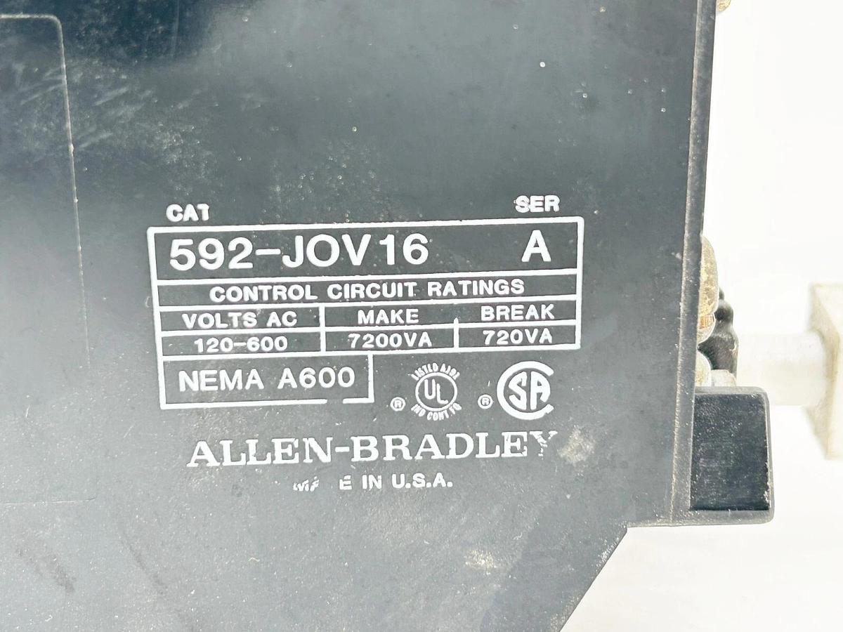 Used Lot of 3 Allen Bradley 592-JOV16 Overload Relay 24A 3P 120-600V 7200VA
