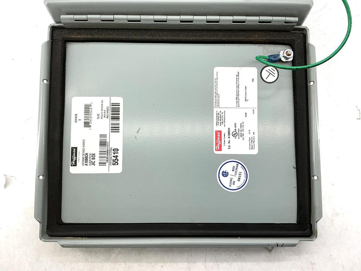 Used Hoffman A1008CH Junction Box Enclosure Panel Mount 10"X8"X4" Gray 55410