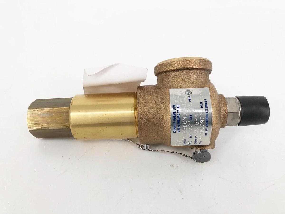 New Kunkle 913BDCM01-JE Relief Valve 1/2" Set 175psig Capacity 45 GPM - No Box