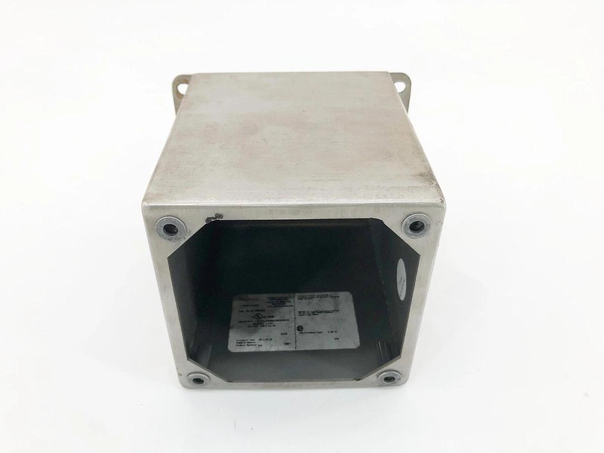 Used Hoffman E1PBXSS Pushbutton Enclosure Stainless Steel 4" x 4.75" x 4"