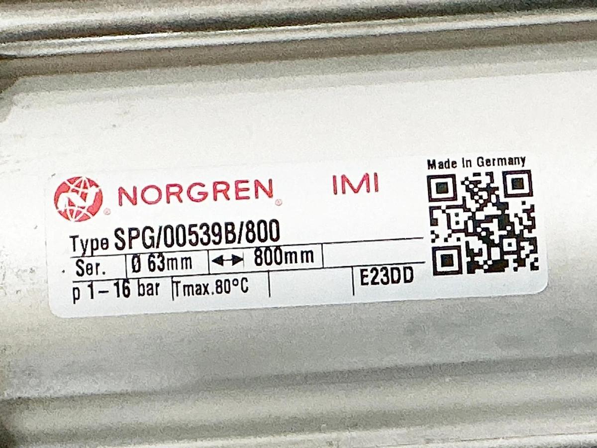 New Norgren SPG/00539B/800 Pneumatic Cylinder 1-16Bar 63mm 800mm 2278383