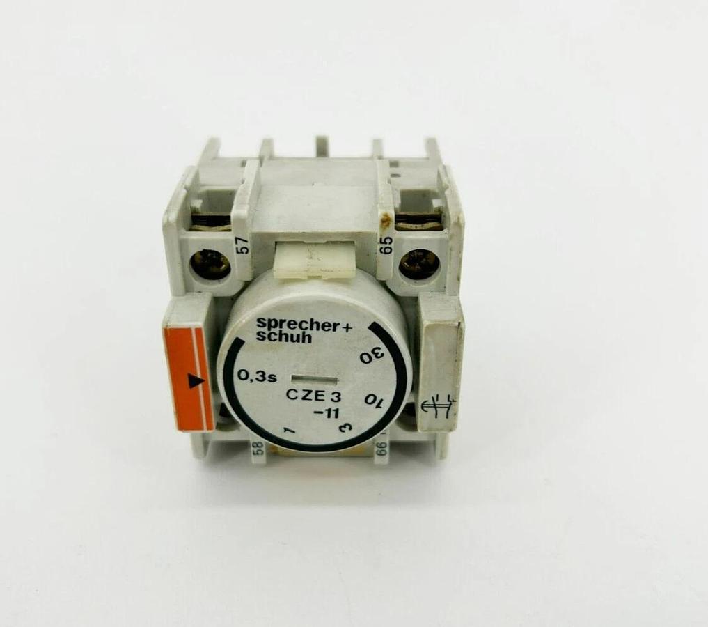 Used Sprecher + Schuh CZE-3-11 Time Delay Relay 0.3-30 Sec. 600VAC