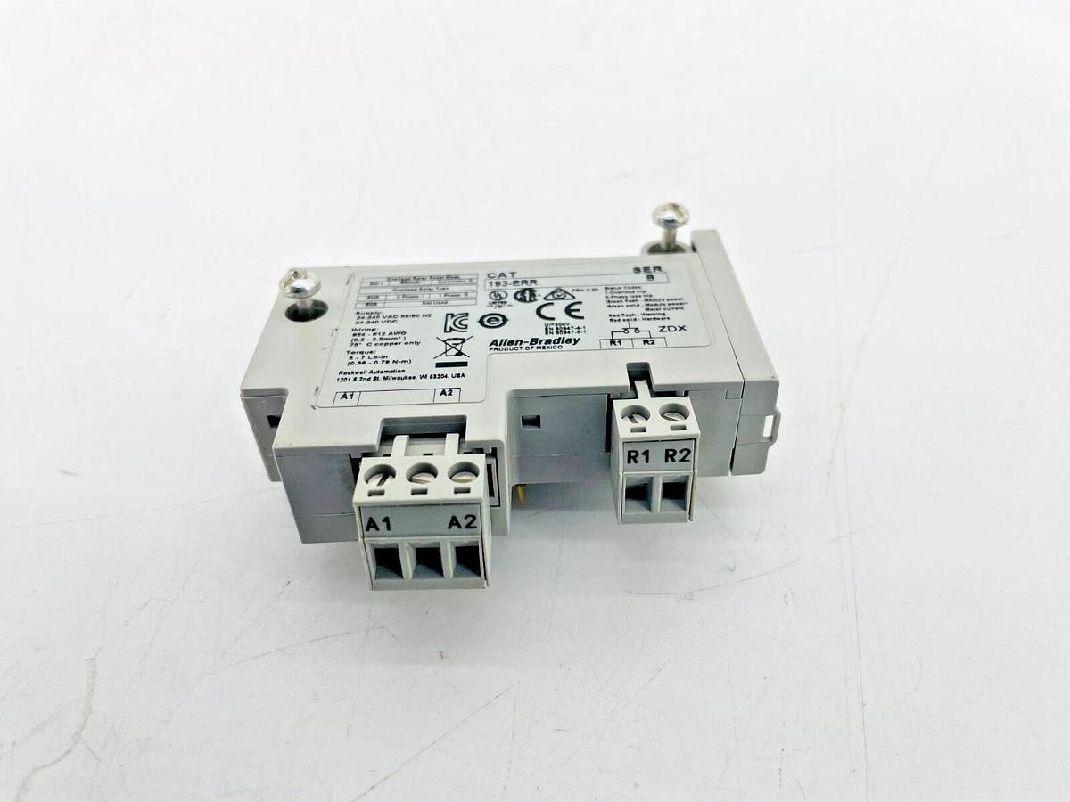 Used Allen Bradley 193-ERR Overload Relay Reset Module E1 Plus