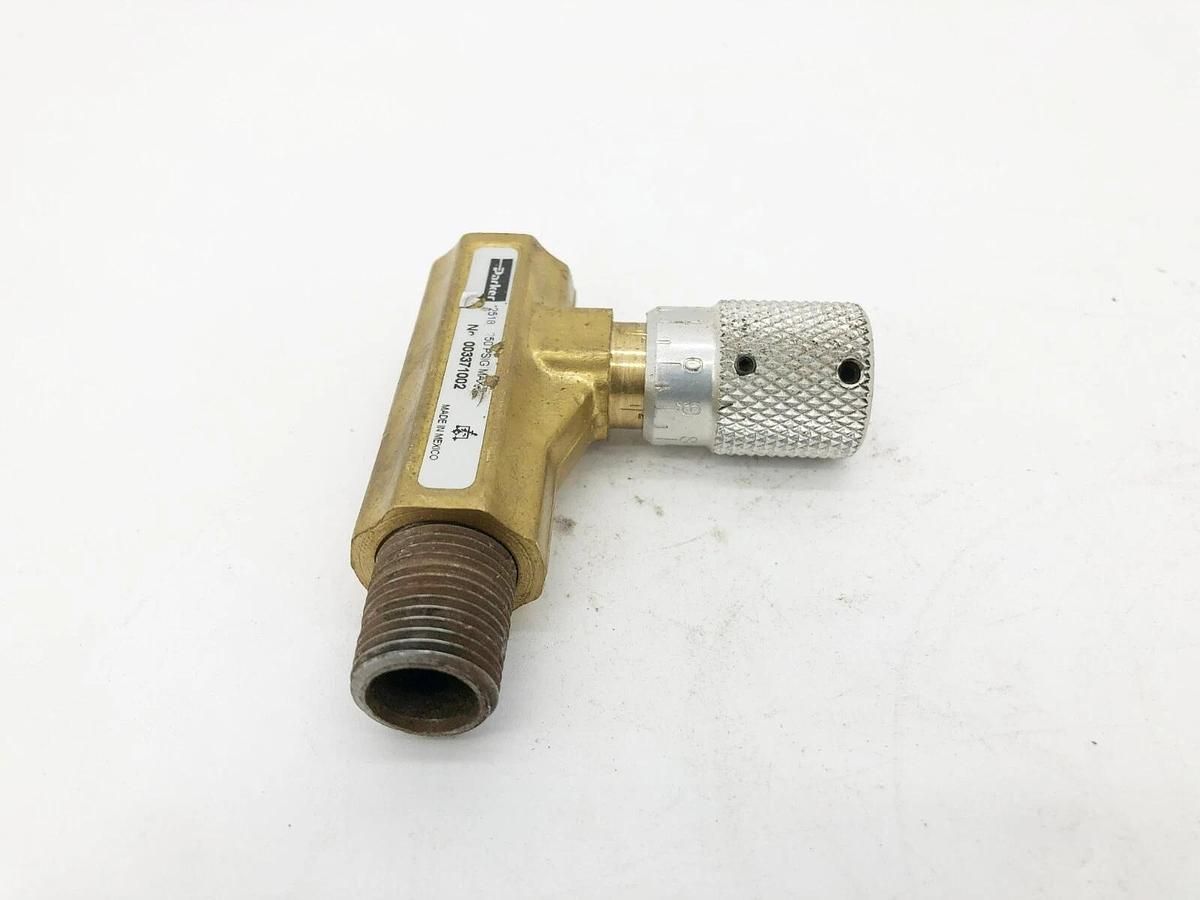 Used Parker 003371002 Flow Control Valve 3/8" NPT 250psi Brass