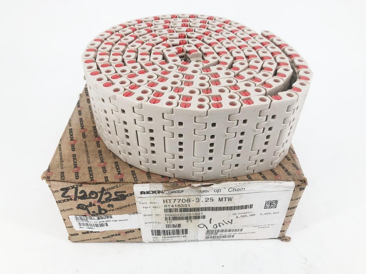 New Rexnord HT7706-3.25IN MTW MatTop Chain 9 FT. 81416381