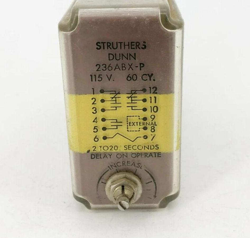 Used Struthers-Dunn 236ABX-P Relay 0.2-20s 115V 60CY