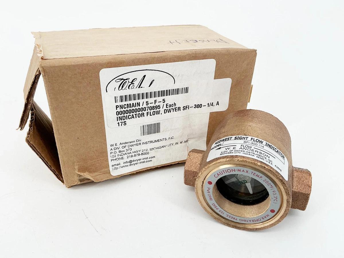 New Midwest SFI-300-1/4 Sight Flow Indicator 125PSIG 200F