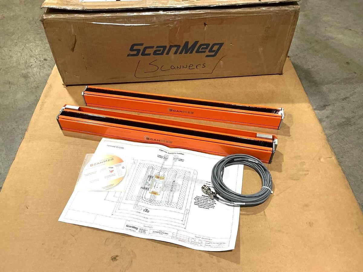 New ScanMeg P600-R & P600-E Light Curtain Receiver & Emitter Set 4-Pin