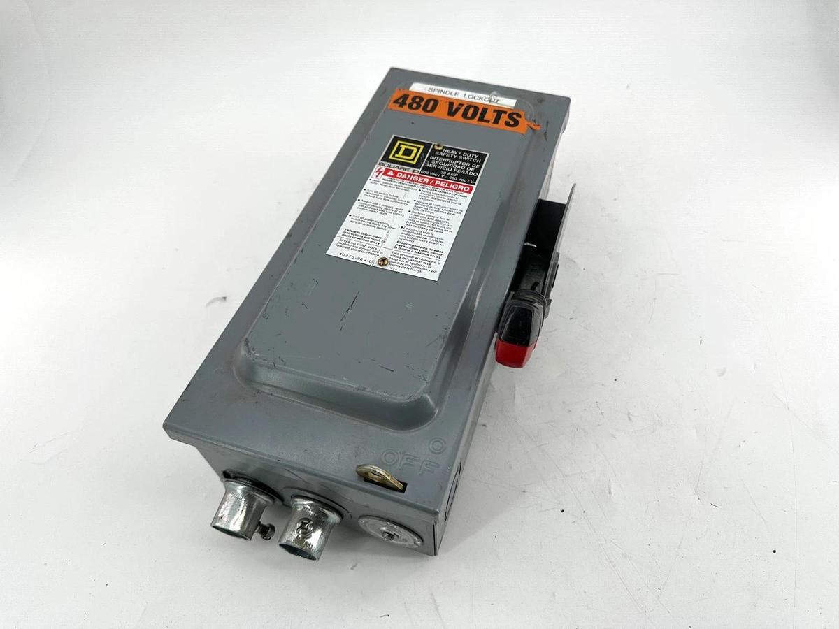 Used Square D HU361EI Safety Disconnect Snap Switch 30A 600V Max 3 Pole