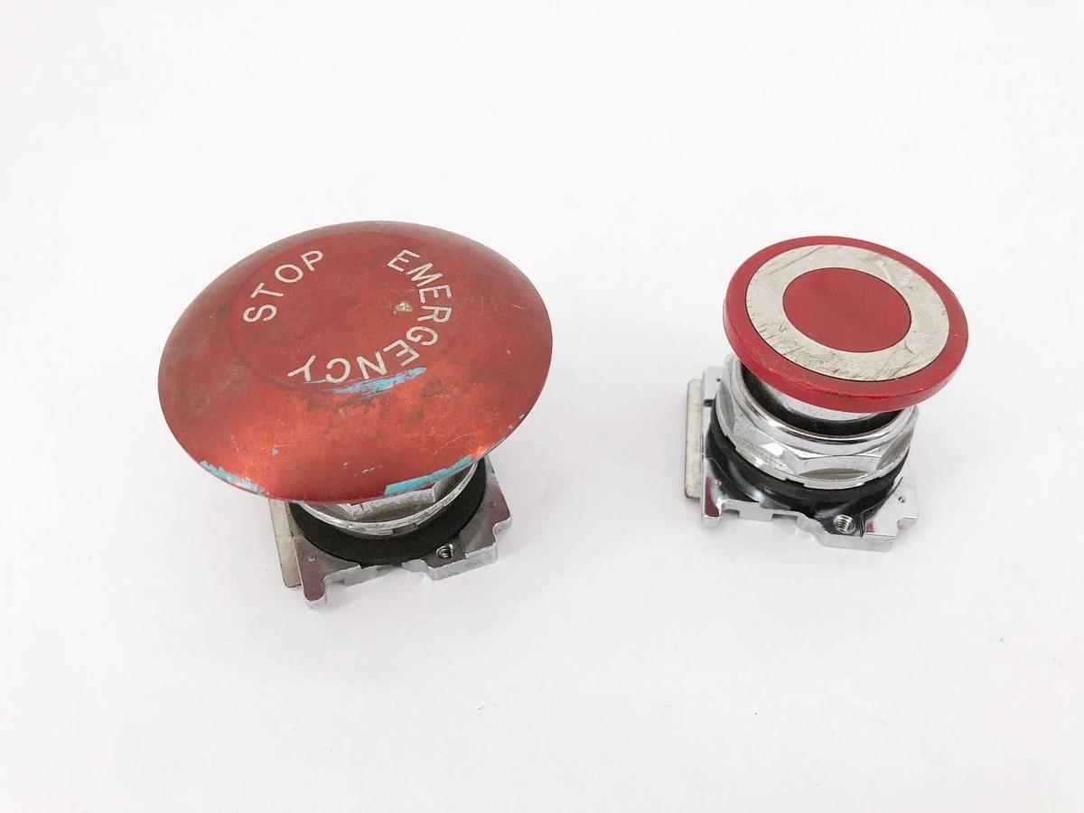 Used Lot of 12 Cutler-Hammer Momentary Pushbuttons Black Green Red Stop 10250T