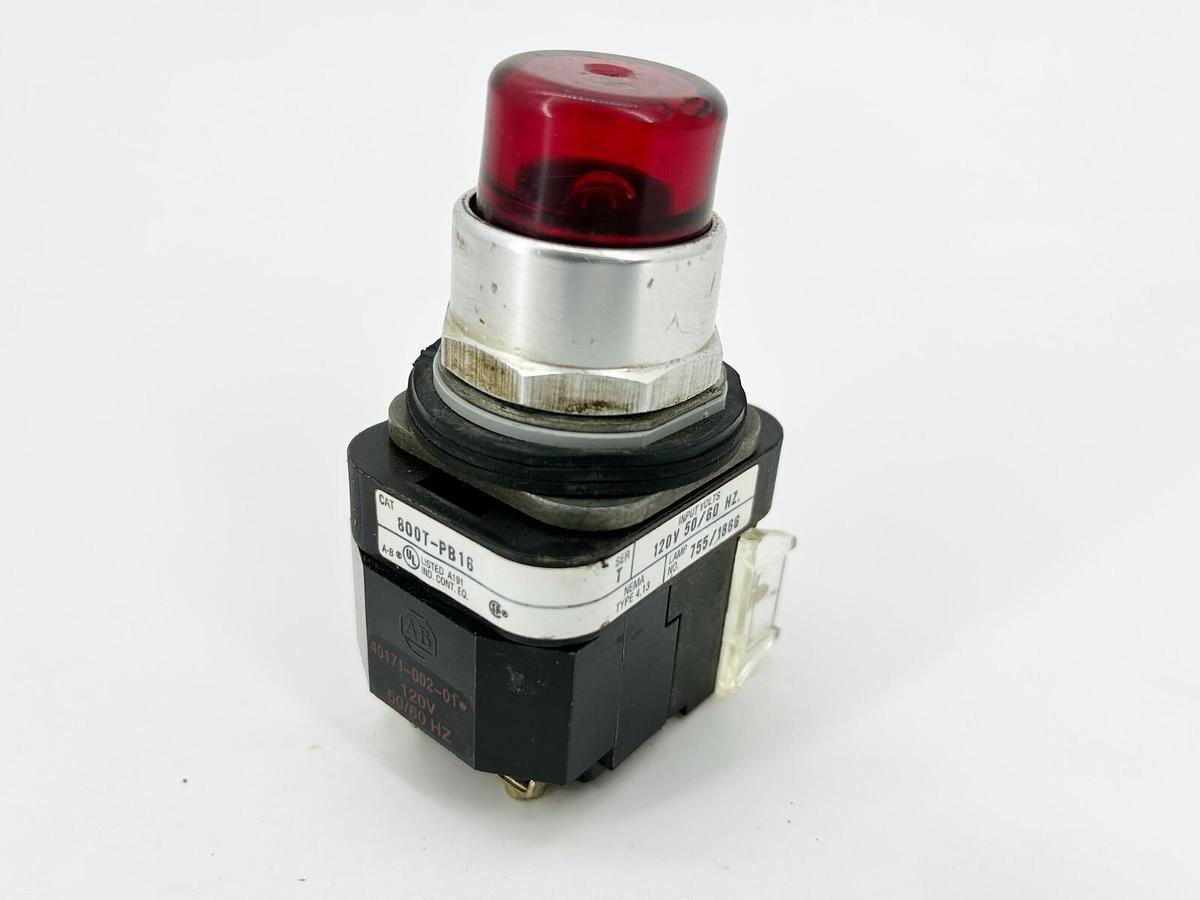 Used Allen Bradley 800T-PB16 Pushbutton 30.5M Momentary Contact Red