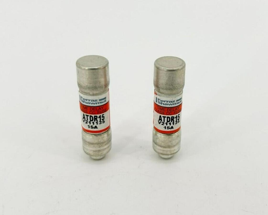 Lot of 2 New Ferraz Shawmut ATDR15 Fuses 15A 600VAC 300VDC Class CC