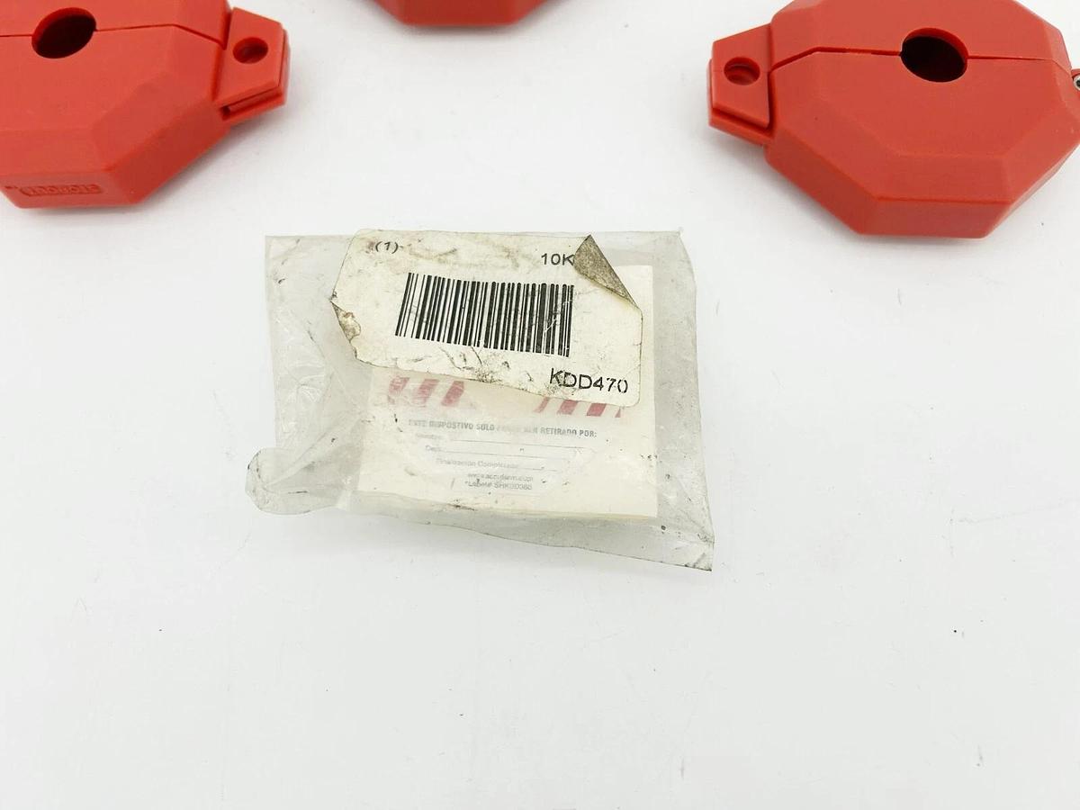 Lot of 3 New Accuform KDD470 Gate Valve Lockouts, 1" to 2-1/2"