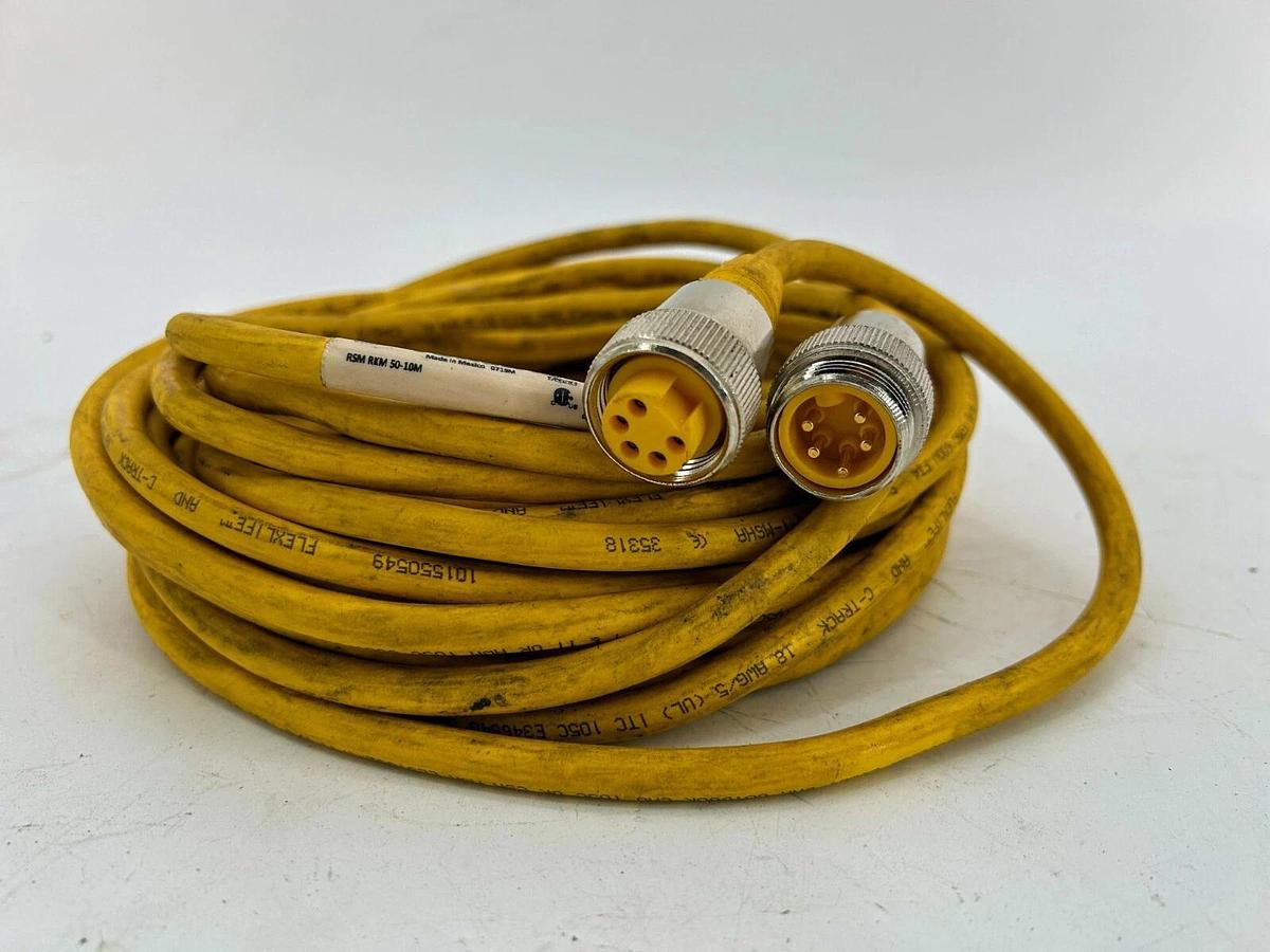 Used Turck RSM RKM 50-10M Mini Fast 300V 9Amps Double Ended Cordset U2283