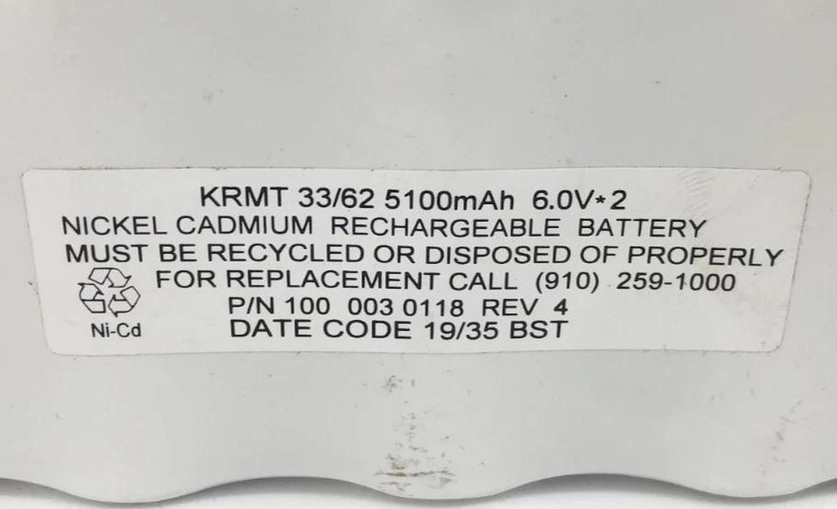 New KRMT 33/62 5100mAh 6.0V*2 Nickel Cadmium Battery 100003A192 - No Box