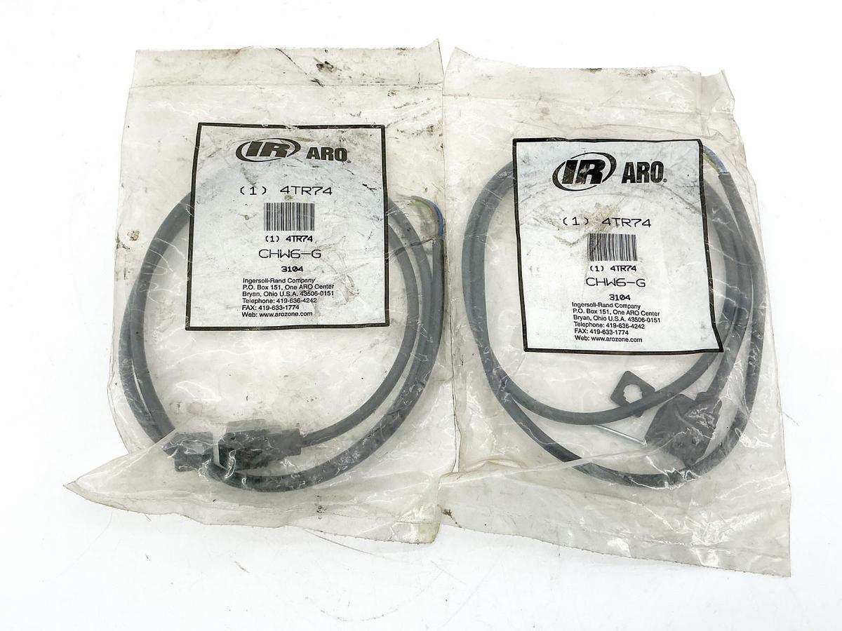 New Lot of 2 ARO 4TR74 Solenoid Coil Connector 3 Wire Lead CHW6-G