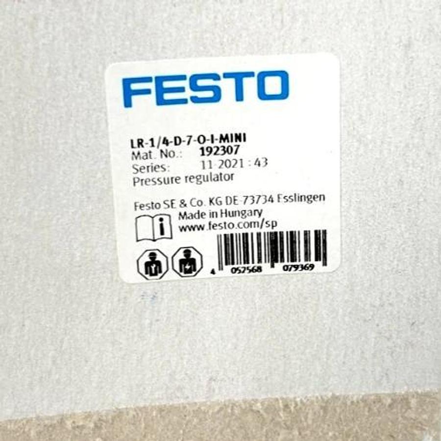 New Festo LR-1/4D-7-O-I-MINI Pressure Regulator 240psi 192307