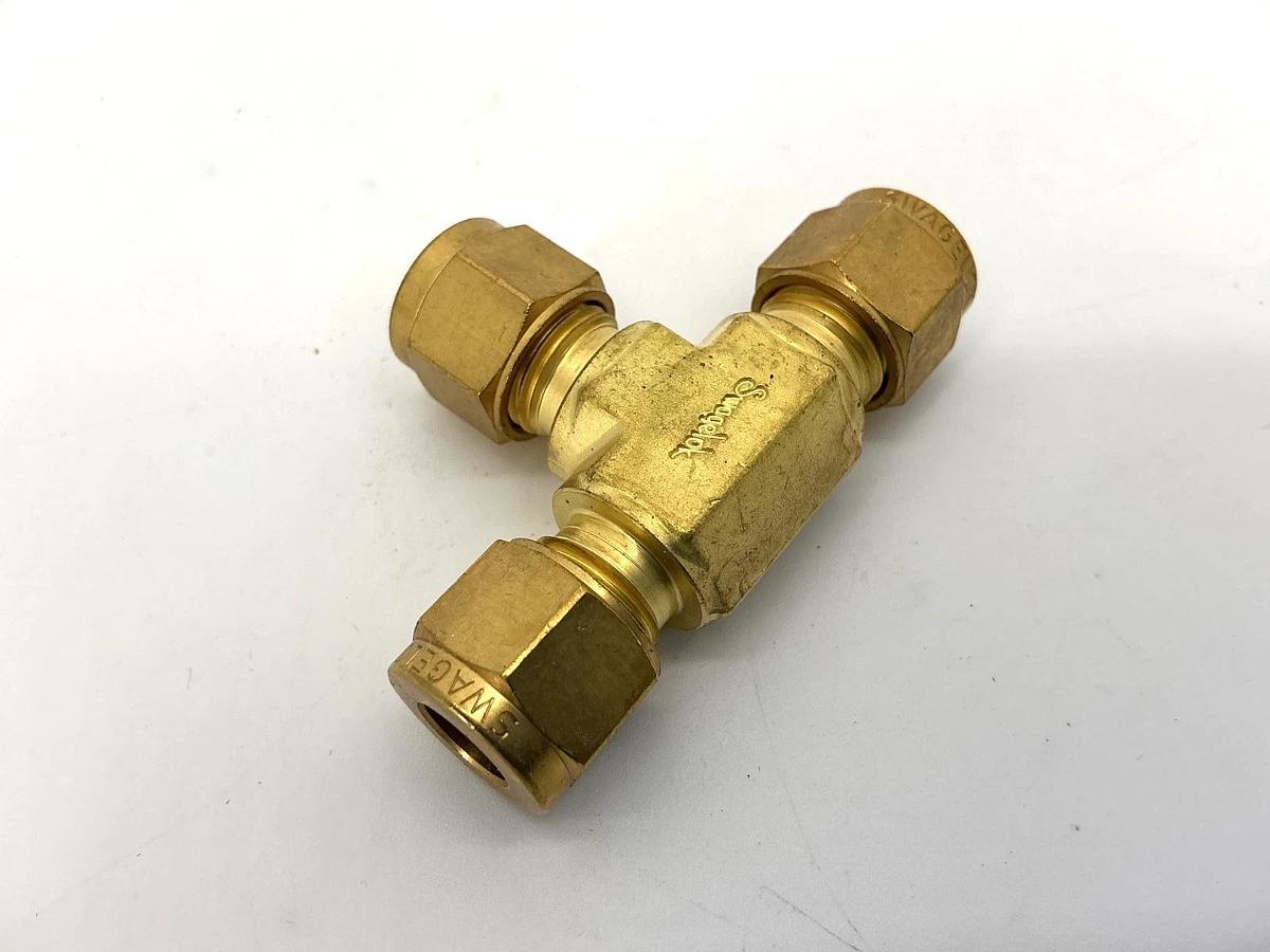 Bag of 6 New Swagelok B-8M0-3 Brass Tube Fitting Union Tee 8mm Tube OD